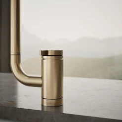 Single-handle kitchen sink faucet with two-function extended-reach spout and side sprayer^Kohler New