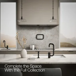 Single-handle kitchen sink faucet with two-function extended-reach spout and side sprayer^Kohler New