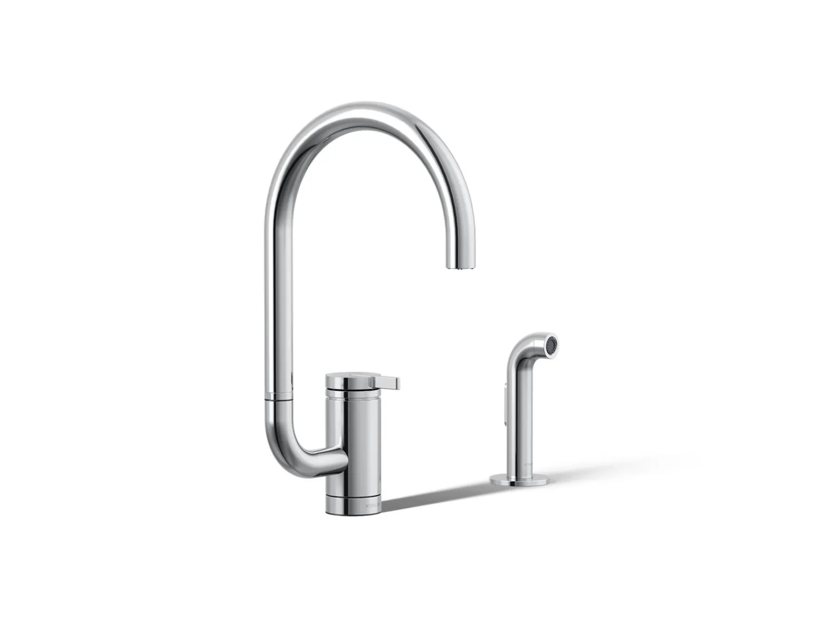 Single-handle kitchen sink faucet with two-function extended-reach spout and side sprayer^Kohler Discount
