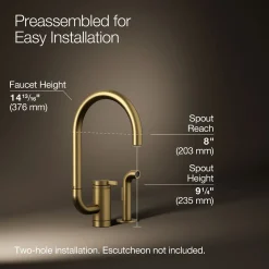 Single-handle kitchen sink faucet with two-function extended-reach spout and side sprayer^Kohler Discount