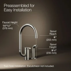 Single-handle kitchen sink faucet with two-function extended-reach spout and side sprayer^Kohler Discount