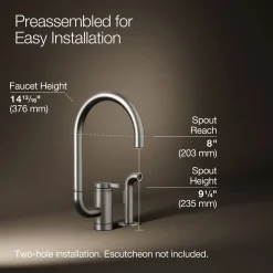 Single-handle kitchen sink faucet with two-function extended-reach spout and side sprayer^Kohler Discount