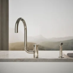 Single-handle kitchen sink faucet with two-function extended-reach spout and side sprayer^Kohler Discount
