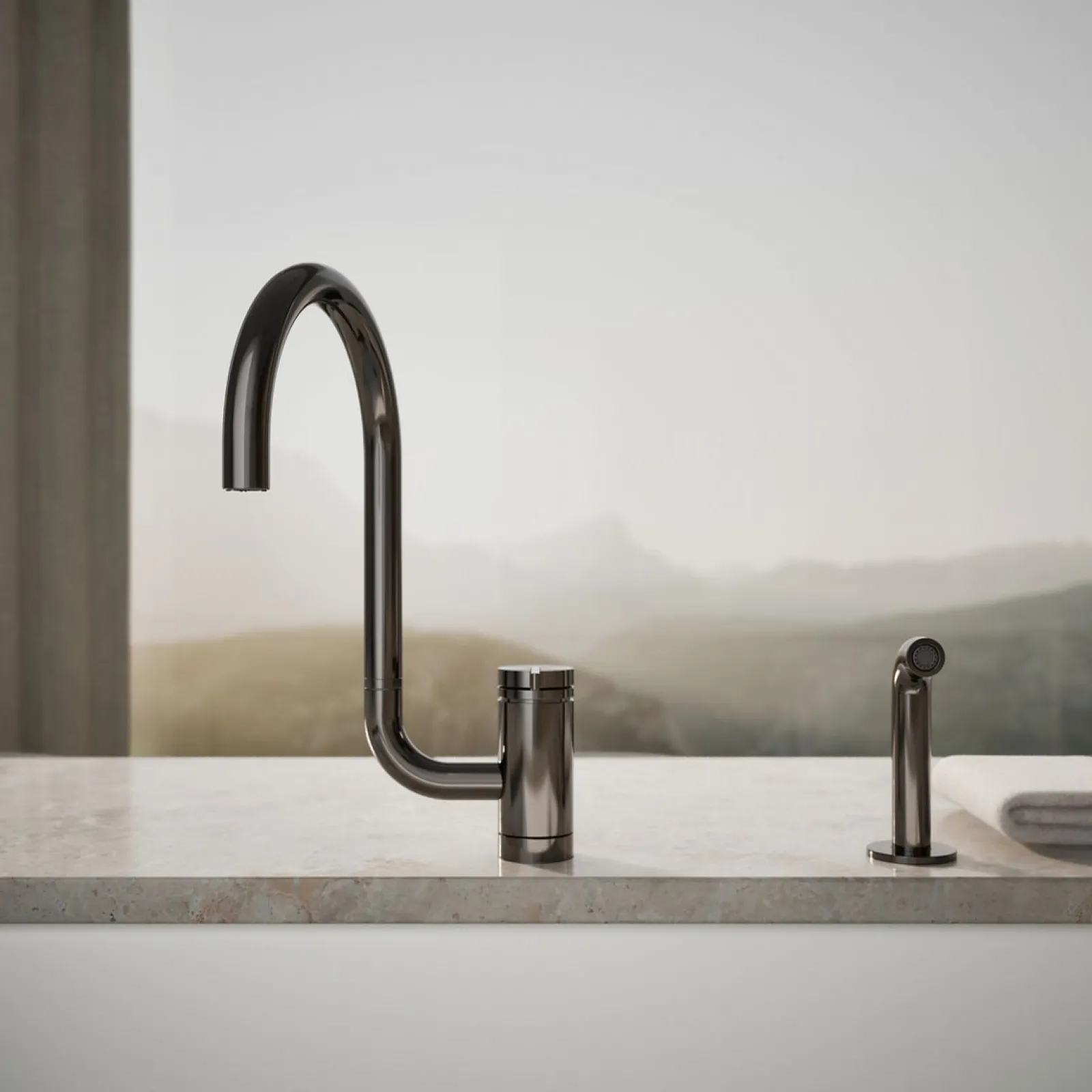 Single-handle kitchen sink faucet with two-function extended-reach spout and side sprayer^Kohler Discount