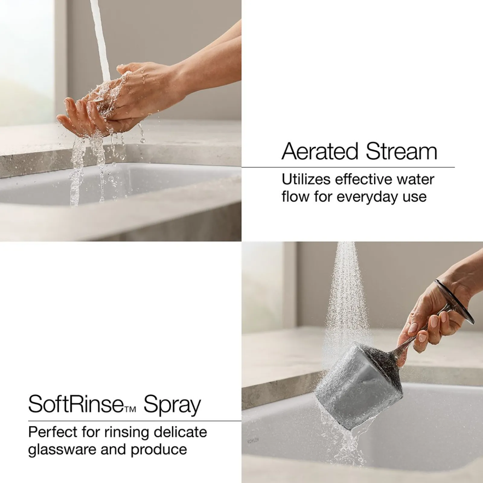 Single-handle kitchen sink faucet with two-function extended-reach spout and side sprayer^Kohler Discount