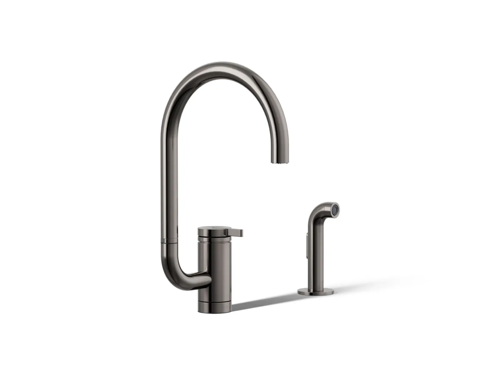 Single-handle kitchen sink faucet with two-function extended-reach spout and side sprayer^Kohler Discount