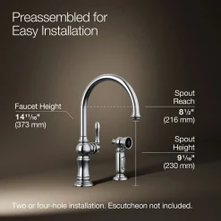 Single-handle kitchen sink faucet with two-function sprayhead^Kohler Outlet