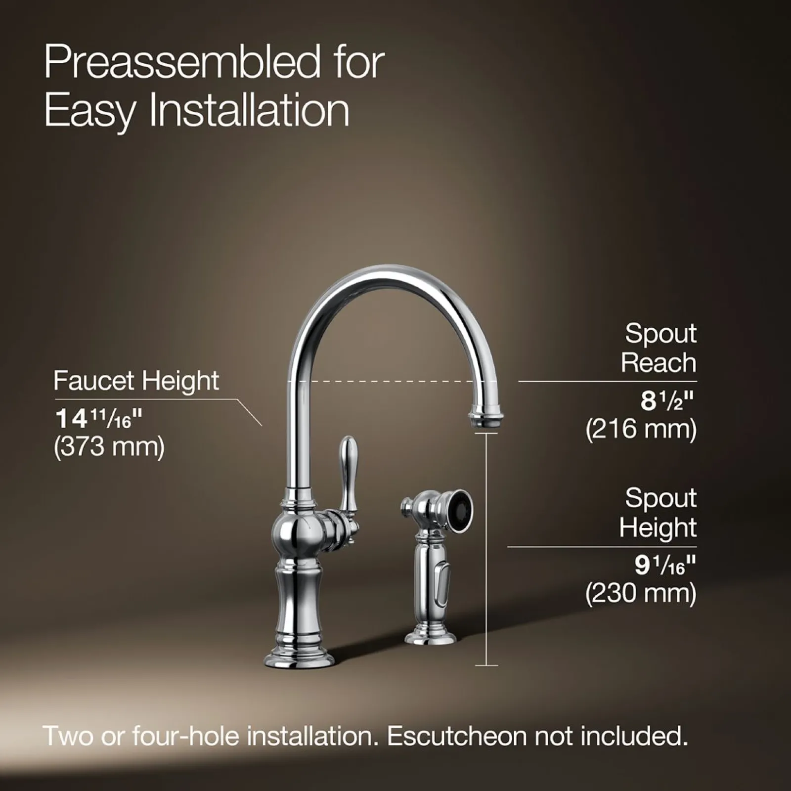 Single-handle kitchen sink faucet with two-function sprayhead^Kohler Outlet