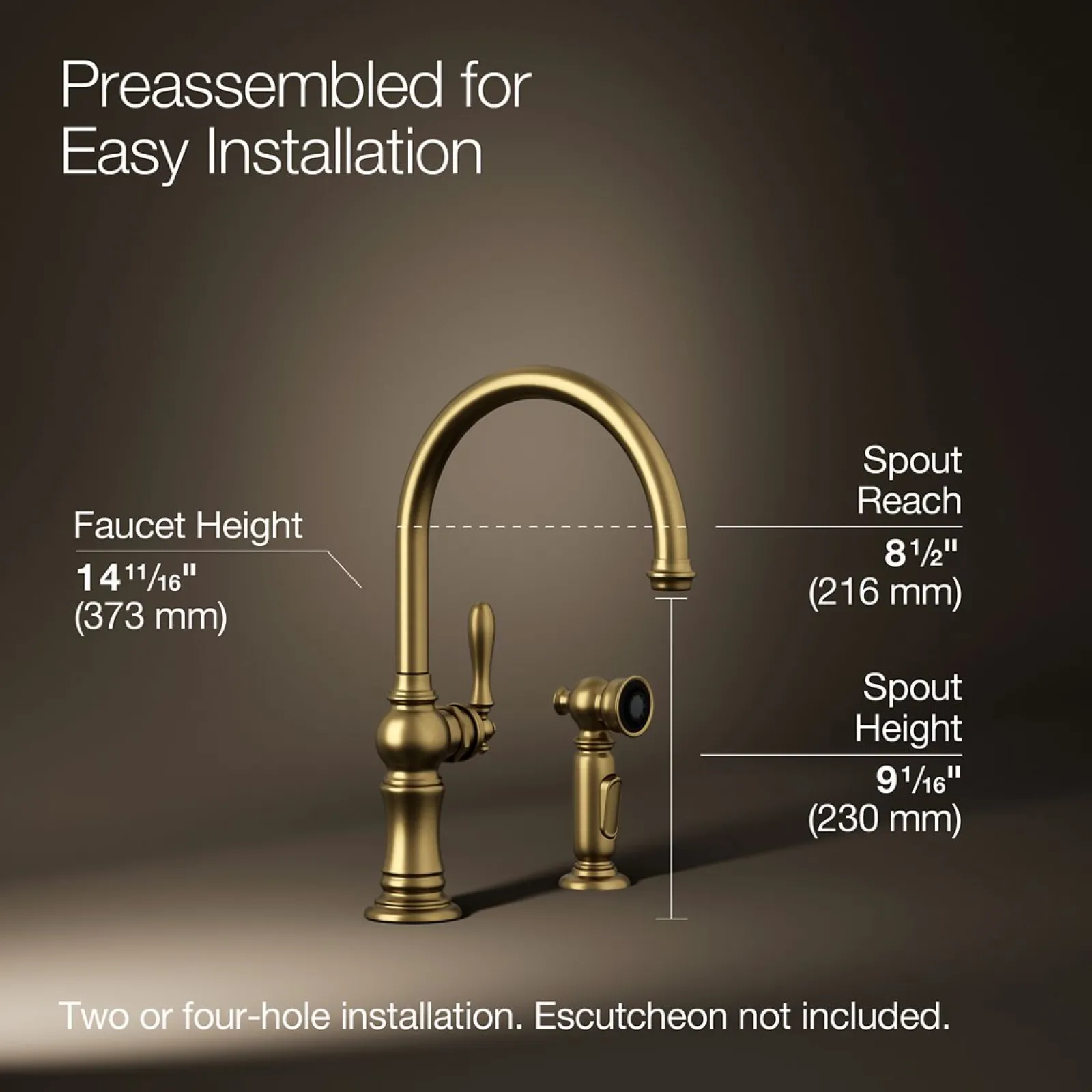 Single-handle kitchen sink faucet with two-function sprayhead^Kohler Outlet