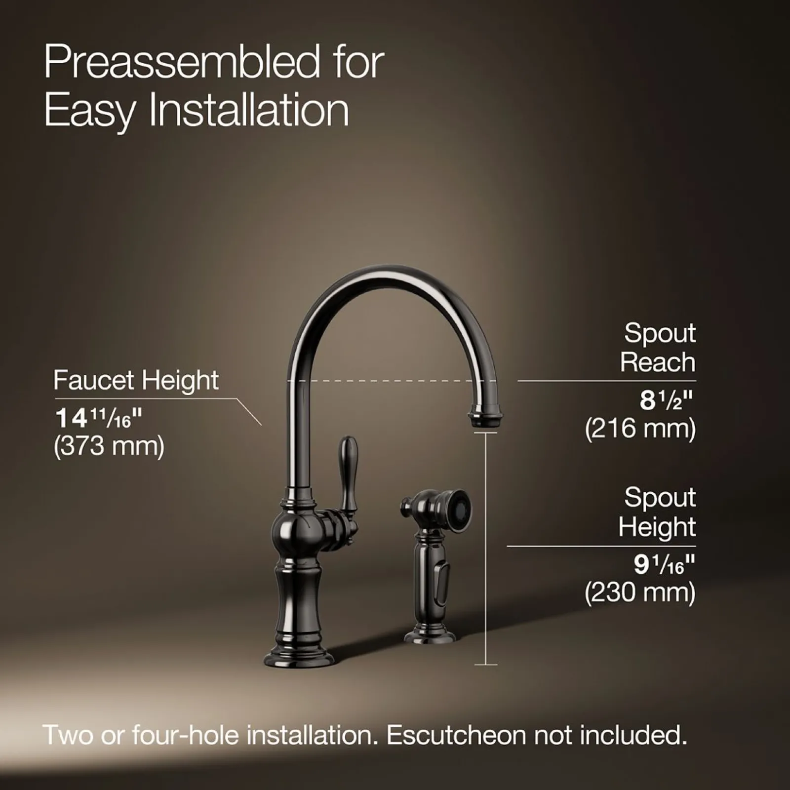 Single-handle kitchen sink faucet with two-function sprayhead^Kohler Outlet