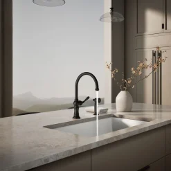Single-handle kitchen sink faucet with two-function sprayhead^Kohler Outlet