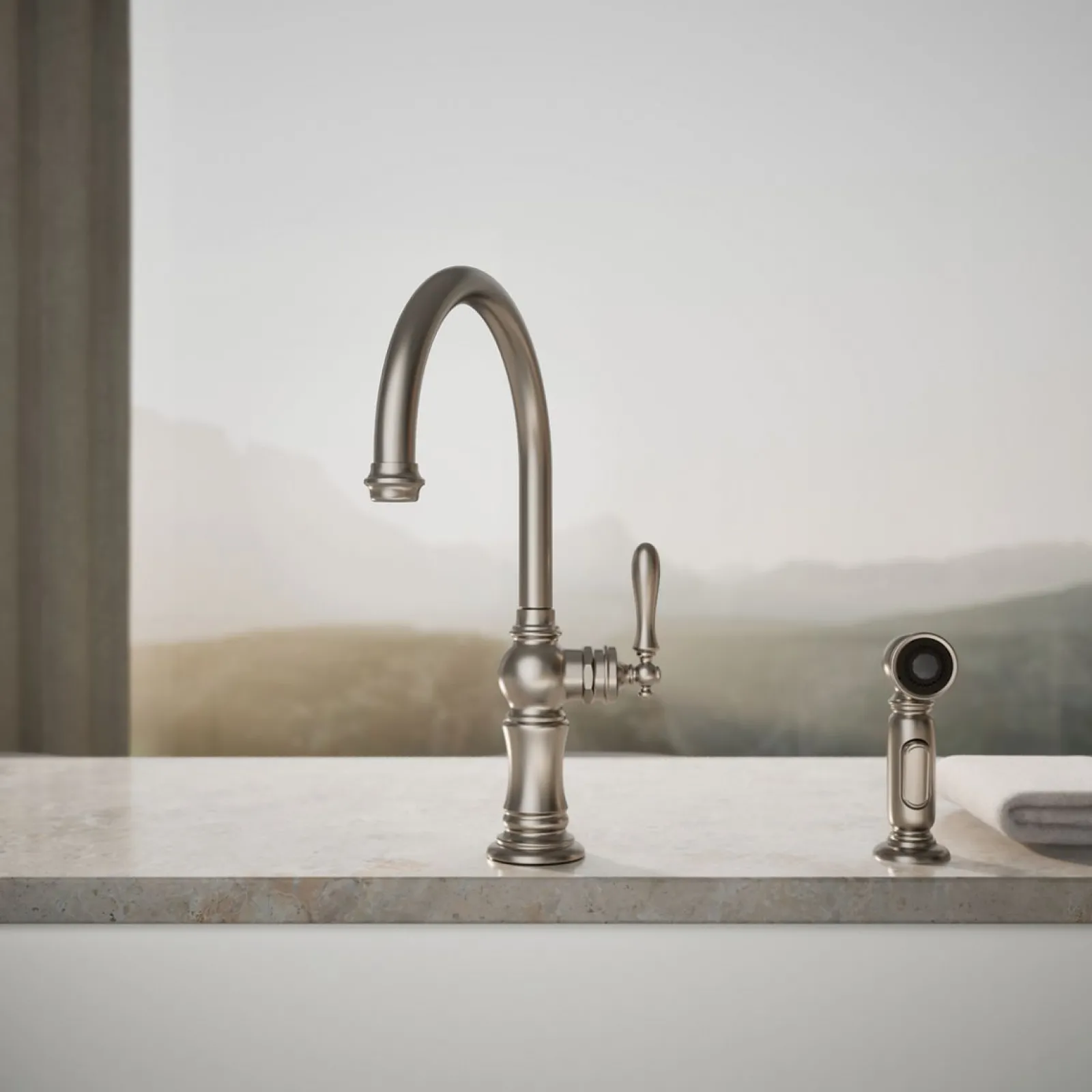 Single-handle kitchen sink faucet with two-function sprayhead^Kohler Outlet