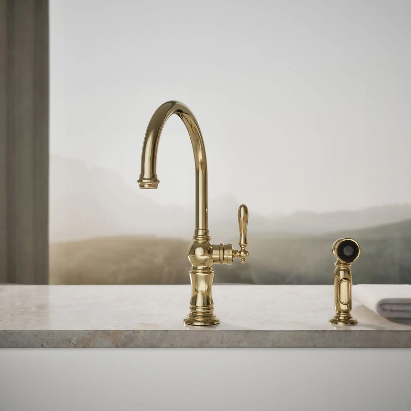 Single-handle kitchen sink faucet with two-function sprayhead^Kohler Outlet
