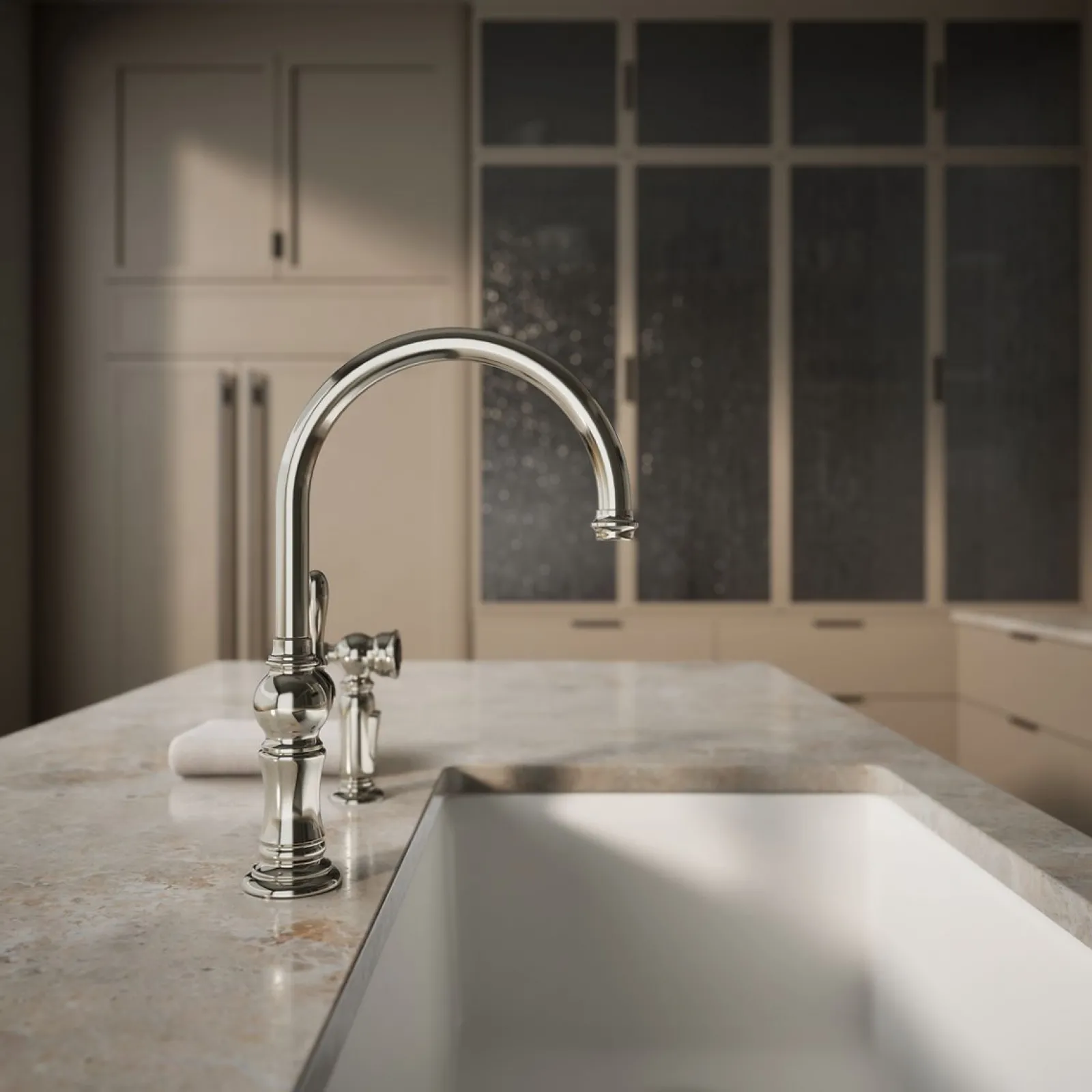 Single-handle kitchen sink faucet with two-function sprayhead^Kohler Outlet