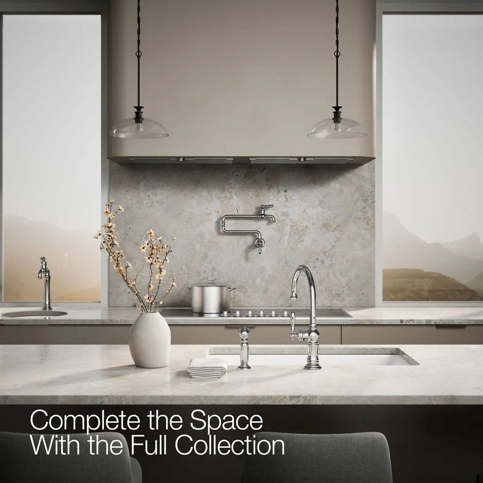 Single-handle kitchen sink faucet with two-function sprayhead^Kohler Outlet