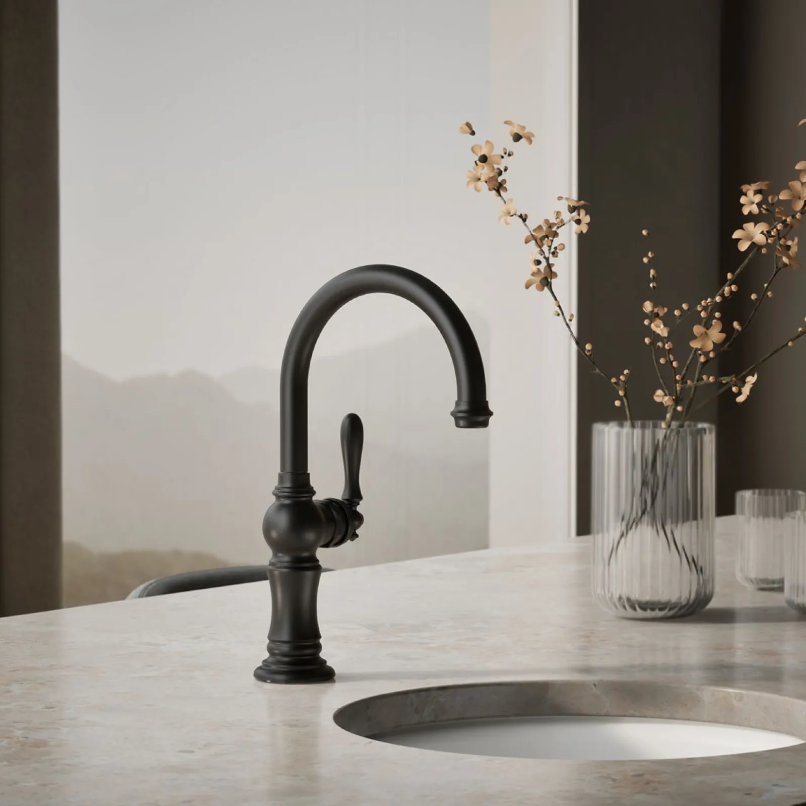 Single-handle kitchen sink faucet^Kohler