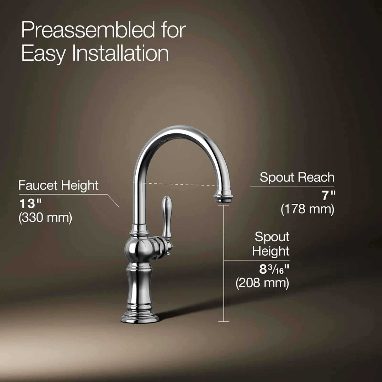 Single-handle kitchen sink faucet^Kohler