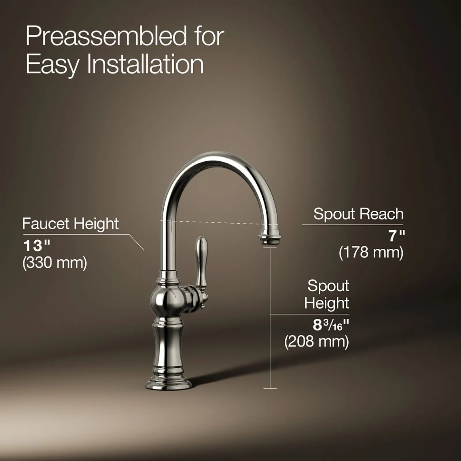 Single-handle kitchen sink faucet^Kohler