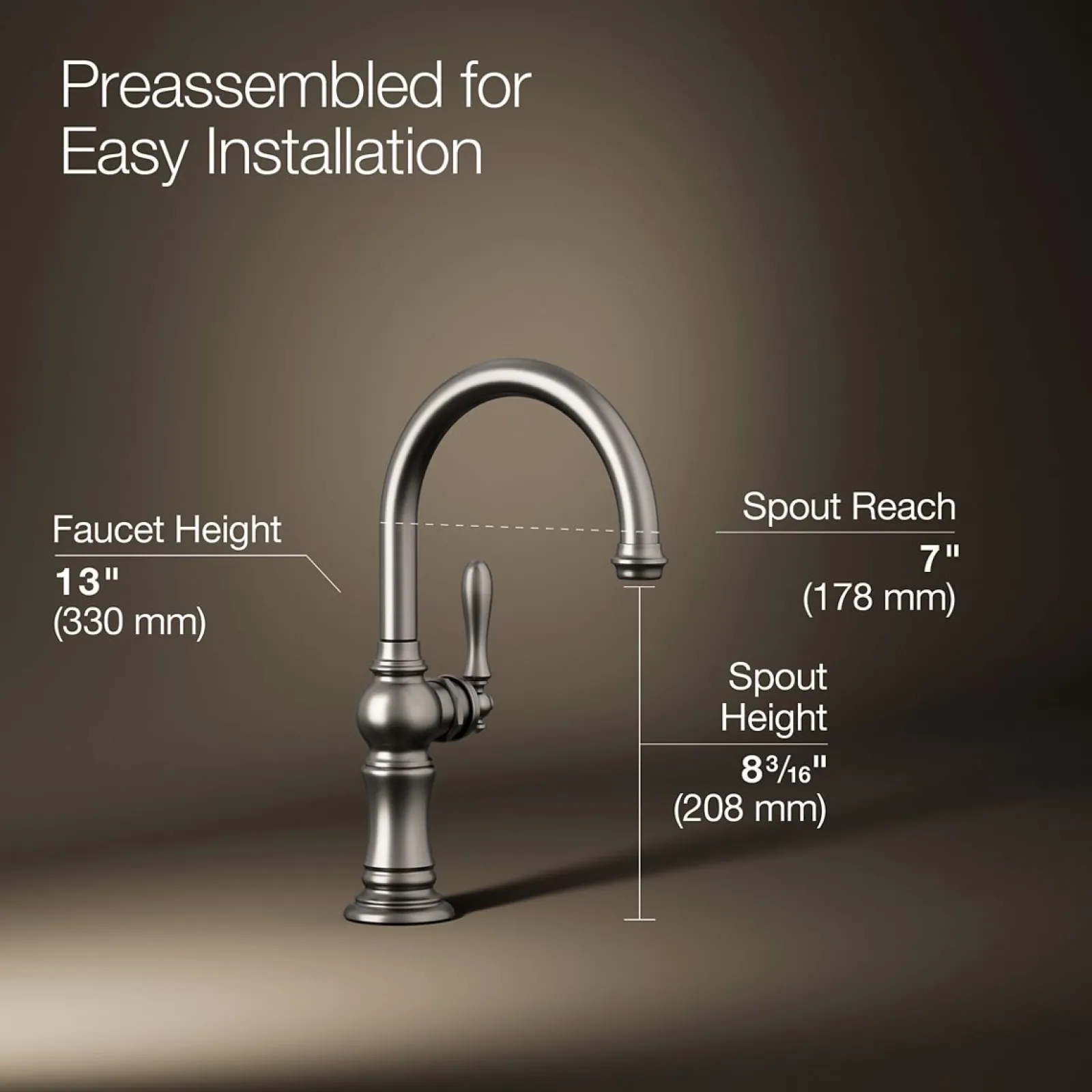 Single-handle kitchen sink faucet^Kohler