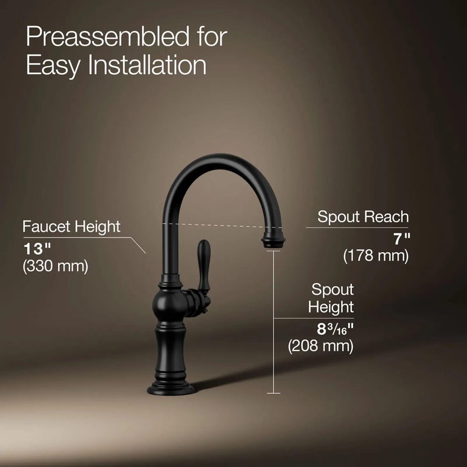 Single-handle kitchen sink faucet^Kohler