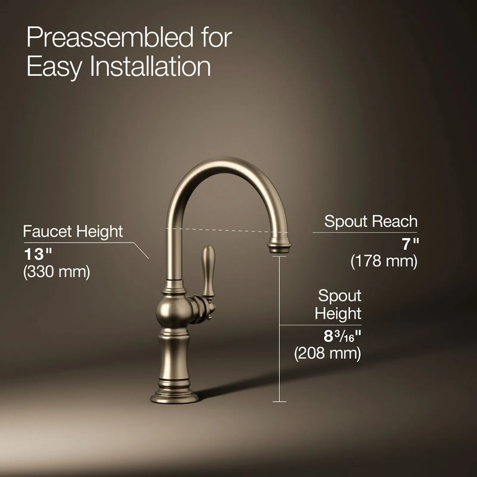 Single-handle kitchen sink faucet^Kohler