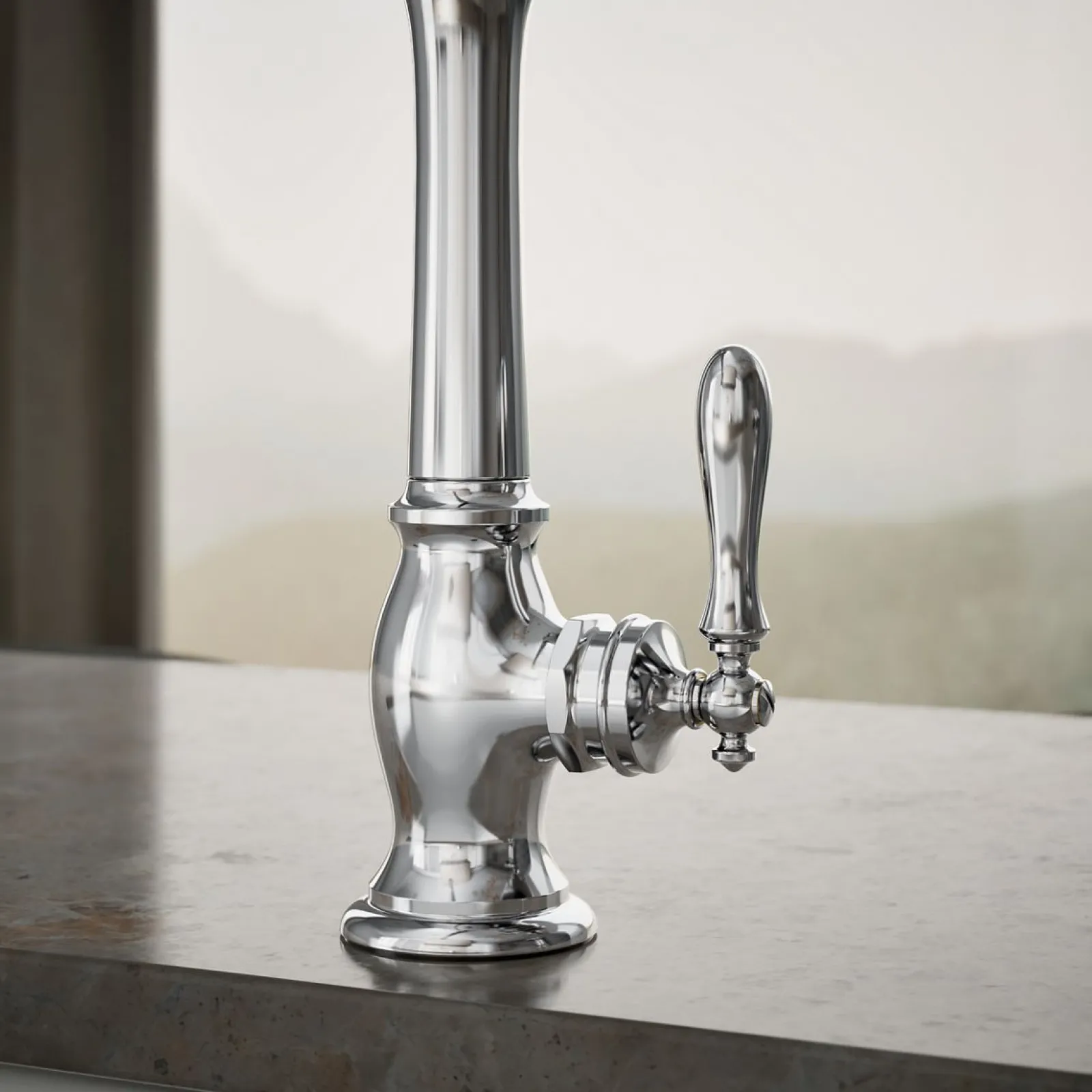 Single-handle kitchen sink faucet with side sprayer^Kohler Hot
