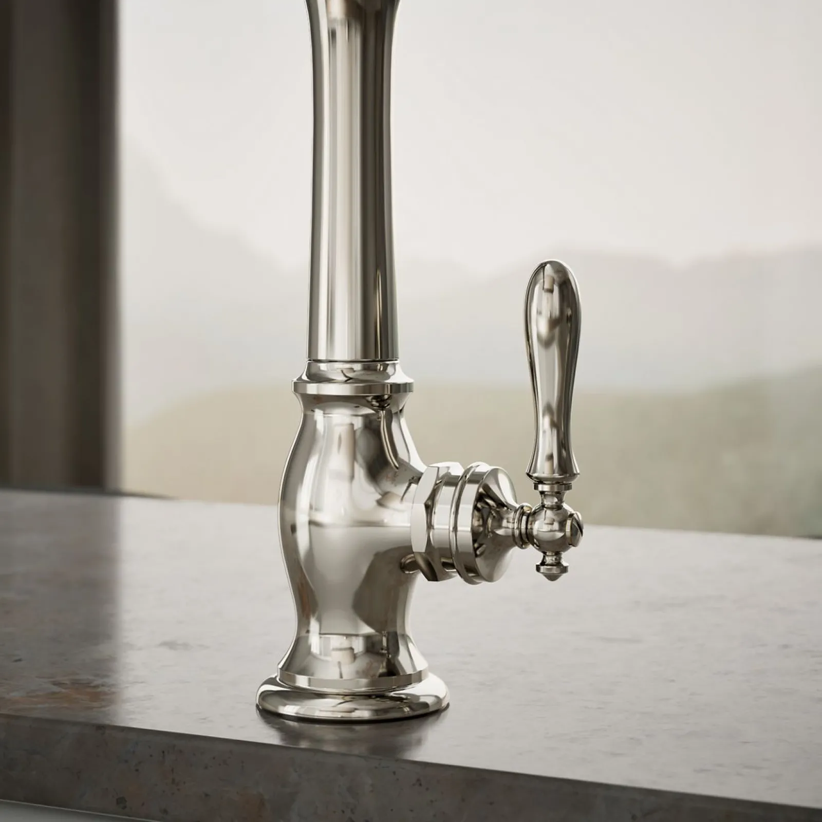 Single-handle kitchen sink faucet with side sprayer^Kohler Hot