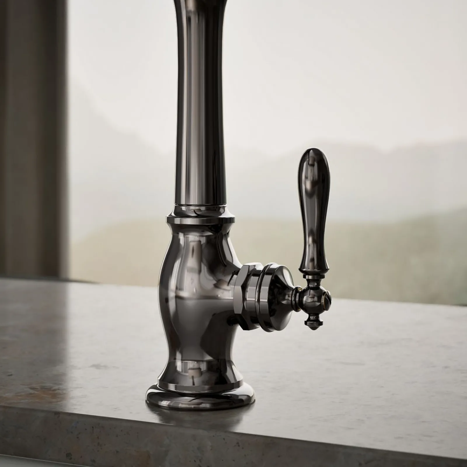 Single-handle kitchen sink faucet with side sprayer^Kohler Hot