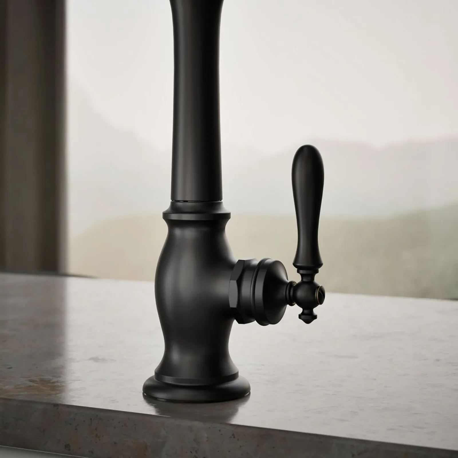 Single-handle kitchen sink faucet with side sprayer^Kohler Hot