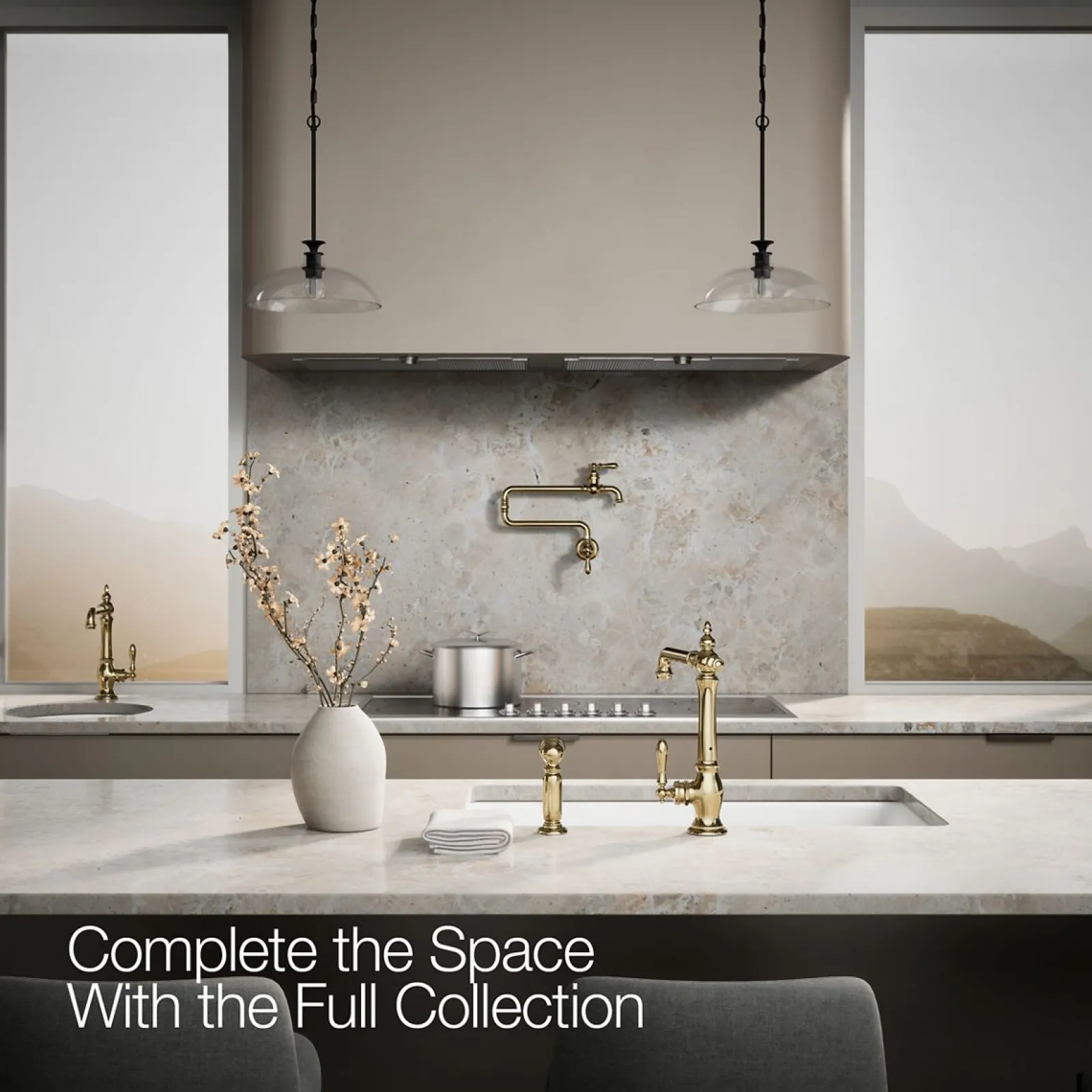 Single-handle kitchen sink faucet with side sprayer^Kohler Hot