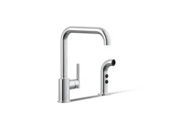 Single-handle kitchen sink faucet with side sprayer^Kohler Discount