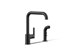 Single-handle kitchen sink faucet with side sprayer^Kohler Discount