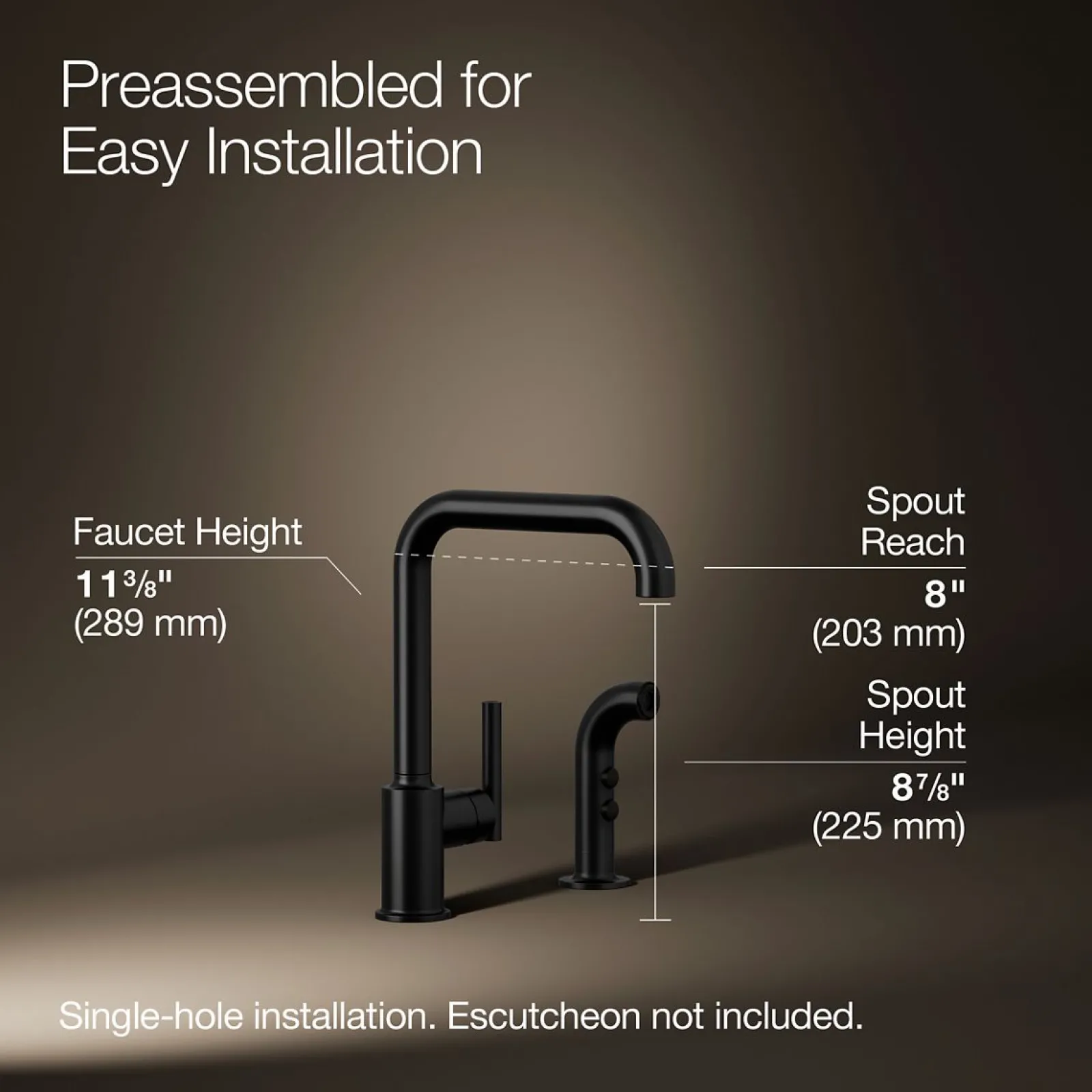 Single-handle kitchen sink faucet with side sprayer^Kohler Discount