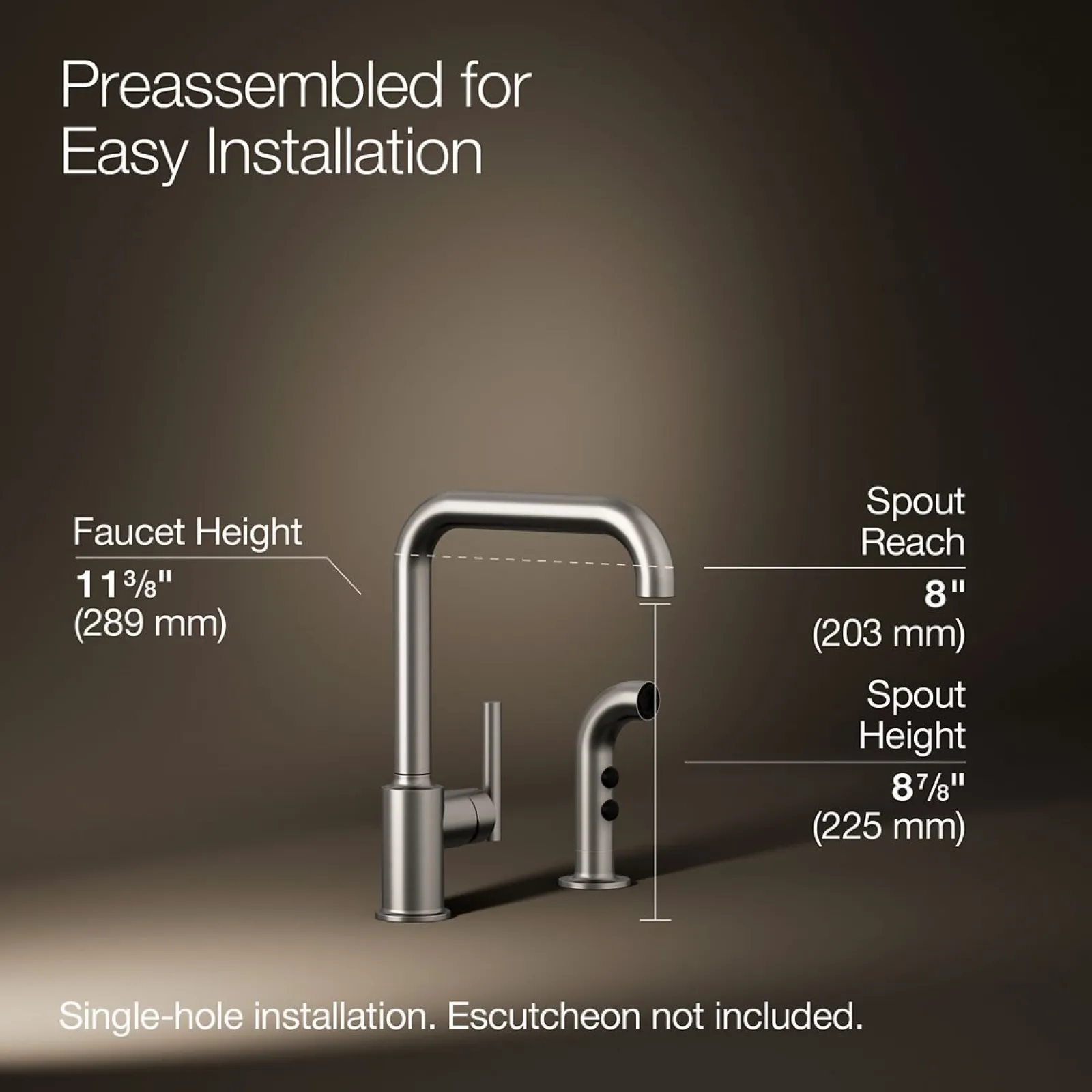 Single-handle kitchen sink faucet with side sprayer^Kohler Discount