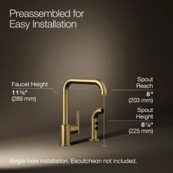 Single-handle kitchen sink faucet with side sprayer^Kohler Discount