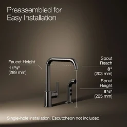 Single-handle kitchen sink faucet with side sprayer^Kohler Discount