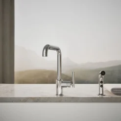 Single-handle kitchen sink faucet with side sprayer^Kohler Discount