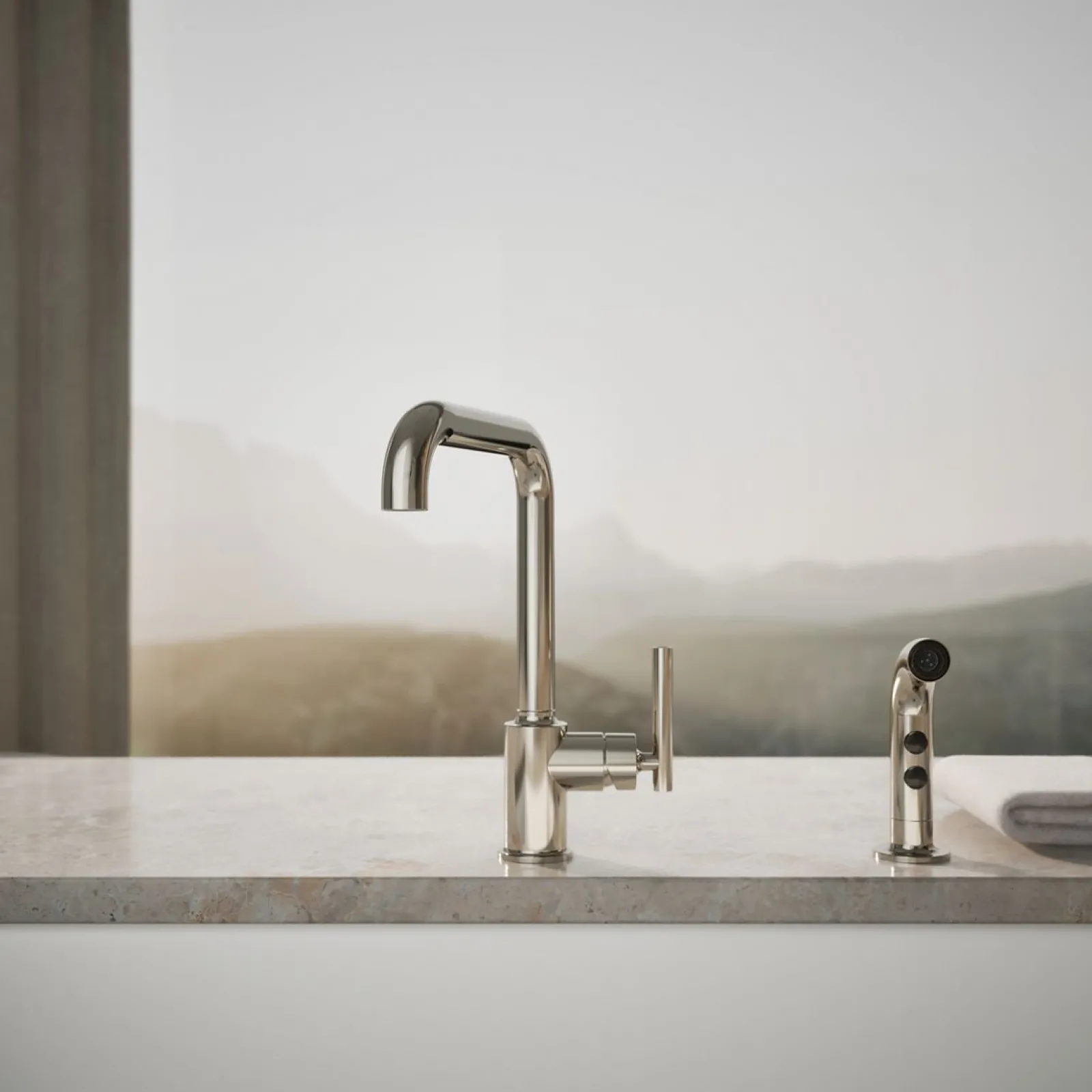Single-handle kitchen sink faucet with side sprayer^Kohler Discount