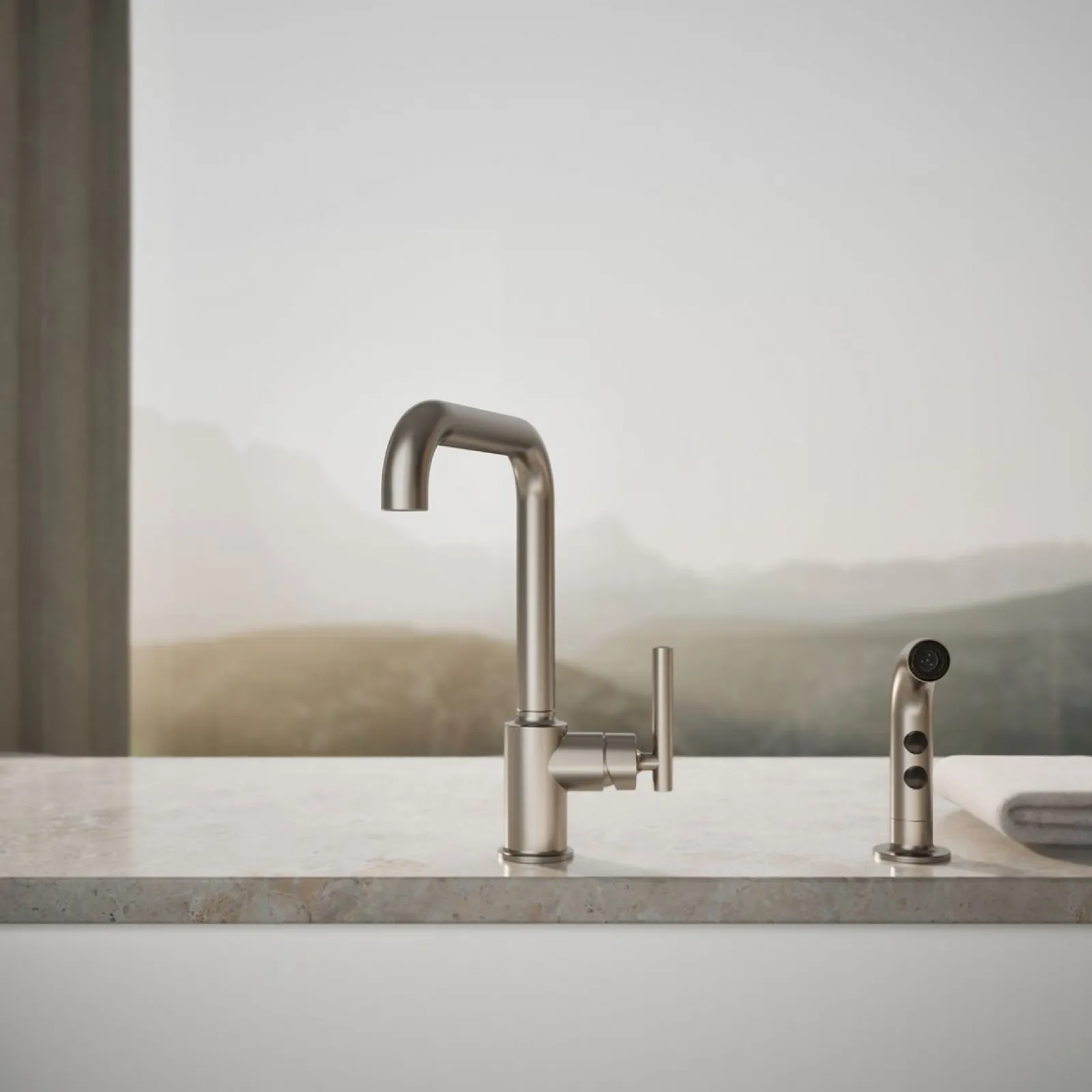 Single-handle kitchen sink faucet with side sprayer^Kohler Discount