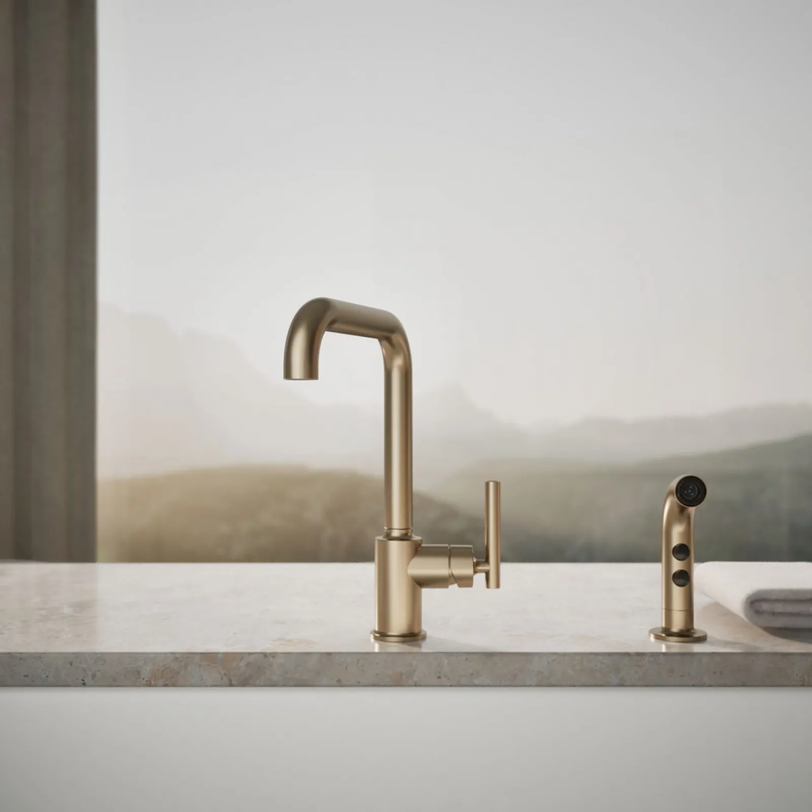 Single-handle kitchen sink faucet with side sprayer^Kohler Discount