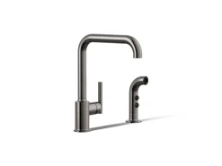 Single-handle kitchen sink faucet with side sprayer^Kohler Discount