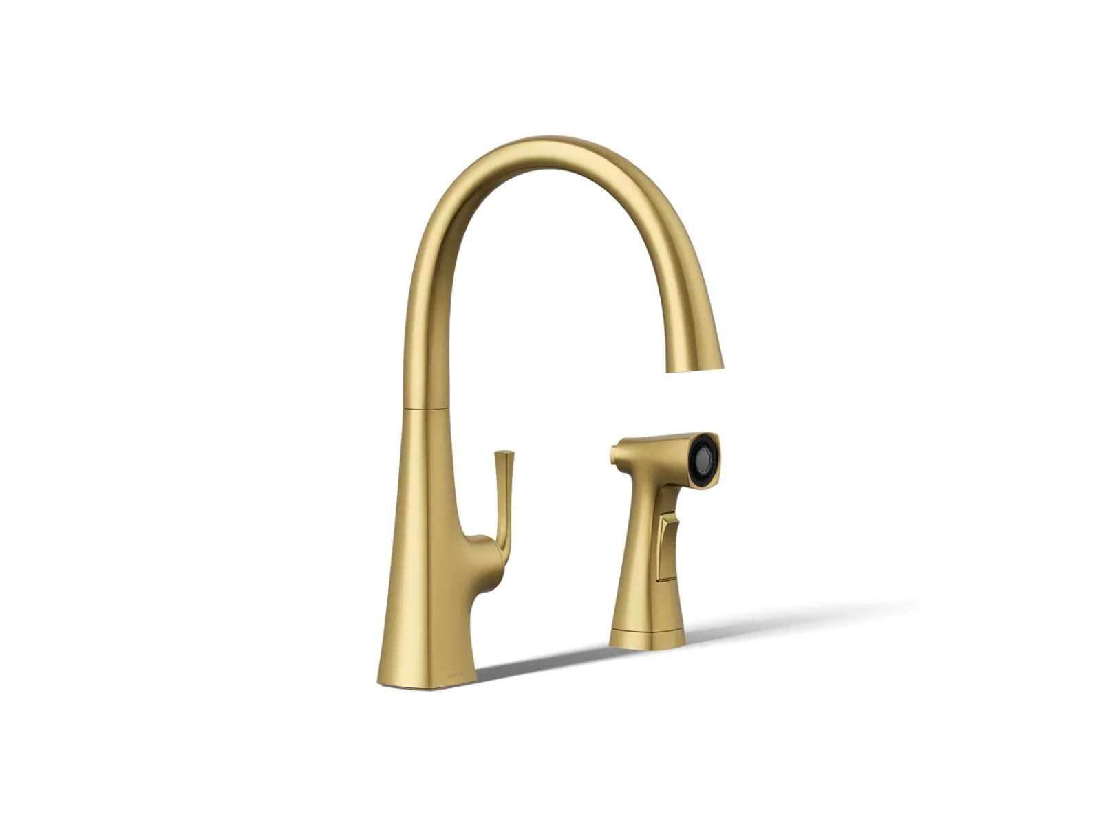Single-handle kitchen sink faucet with two-function side sprayer^Kohler Hot