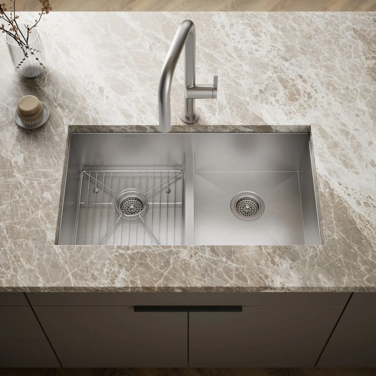 Smart Divide® 33" top-/undermount double-bowl kitchen sink^Kohler Clearance