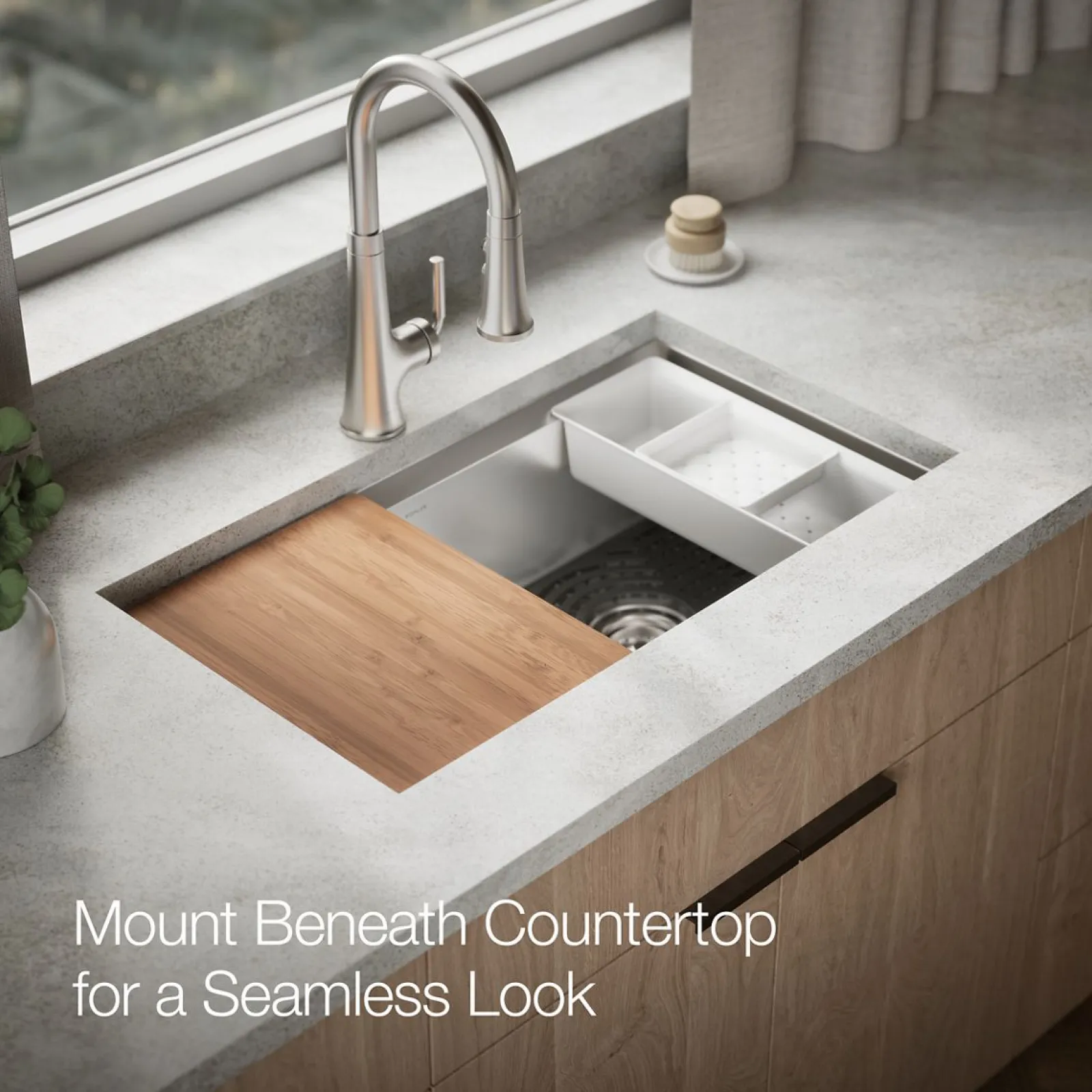 Smart Divide® 33" top-/undermount double-bowl workstation kitchen sink^Kohler Online