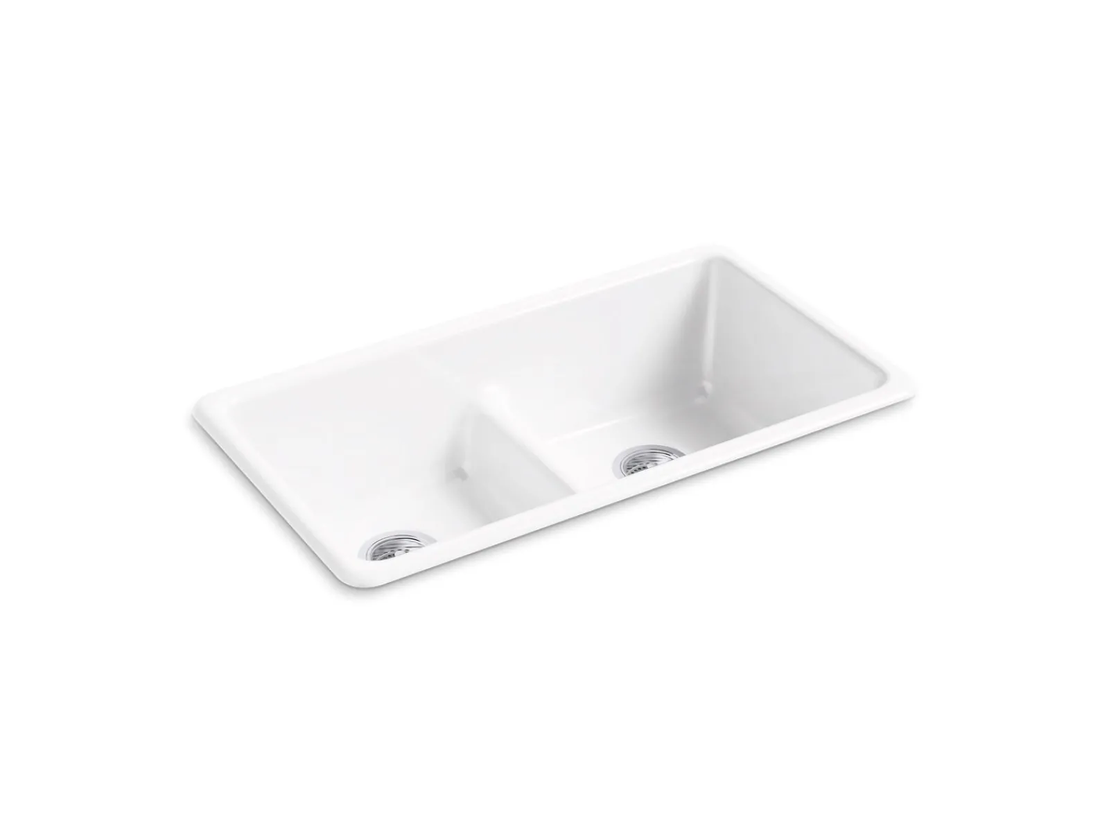 Smart Divide® 33" top-/undermount double-bowl kitchen sink^Kohler Hot