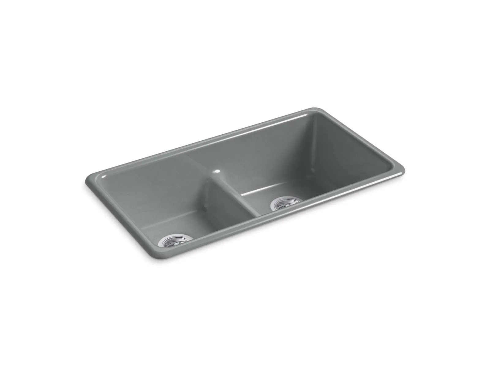 Smart Divide® 33" top-/undermount double-bowl kitchen sink^Kohler Hot