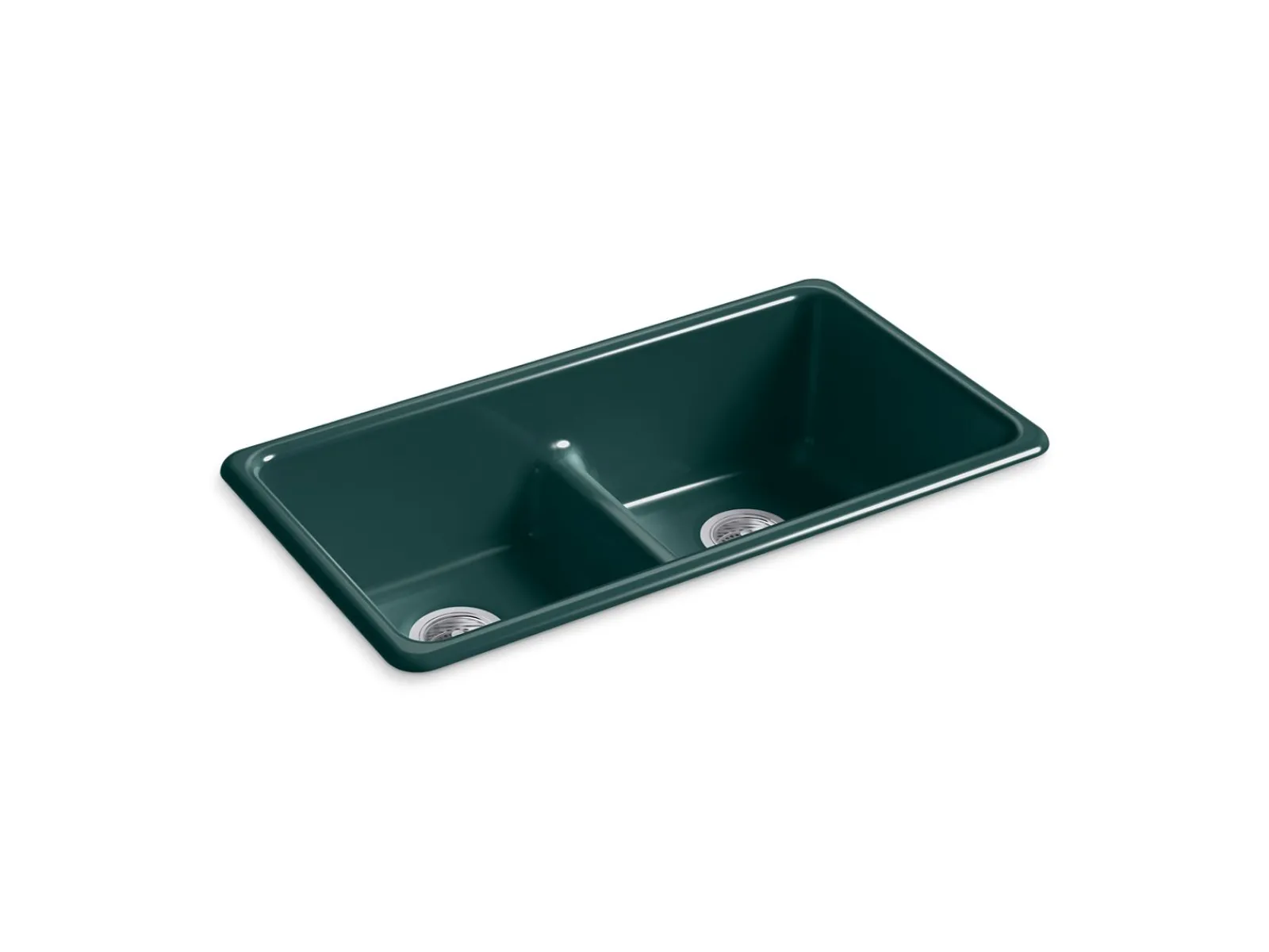 Smart Divide® 33" top-/undermount double-bowl kitchen sink^Kohler Hot