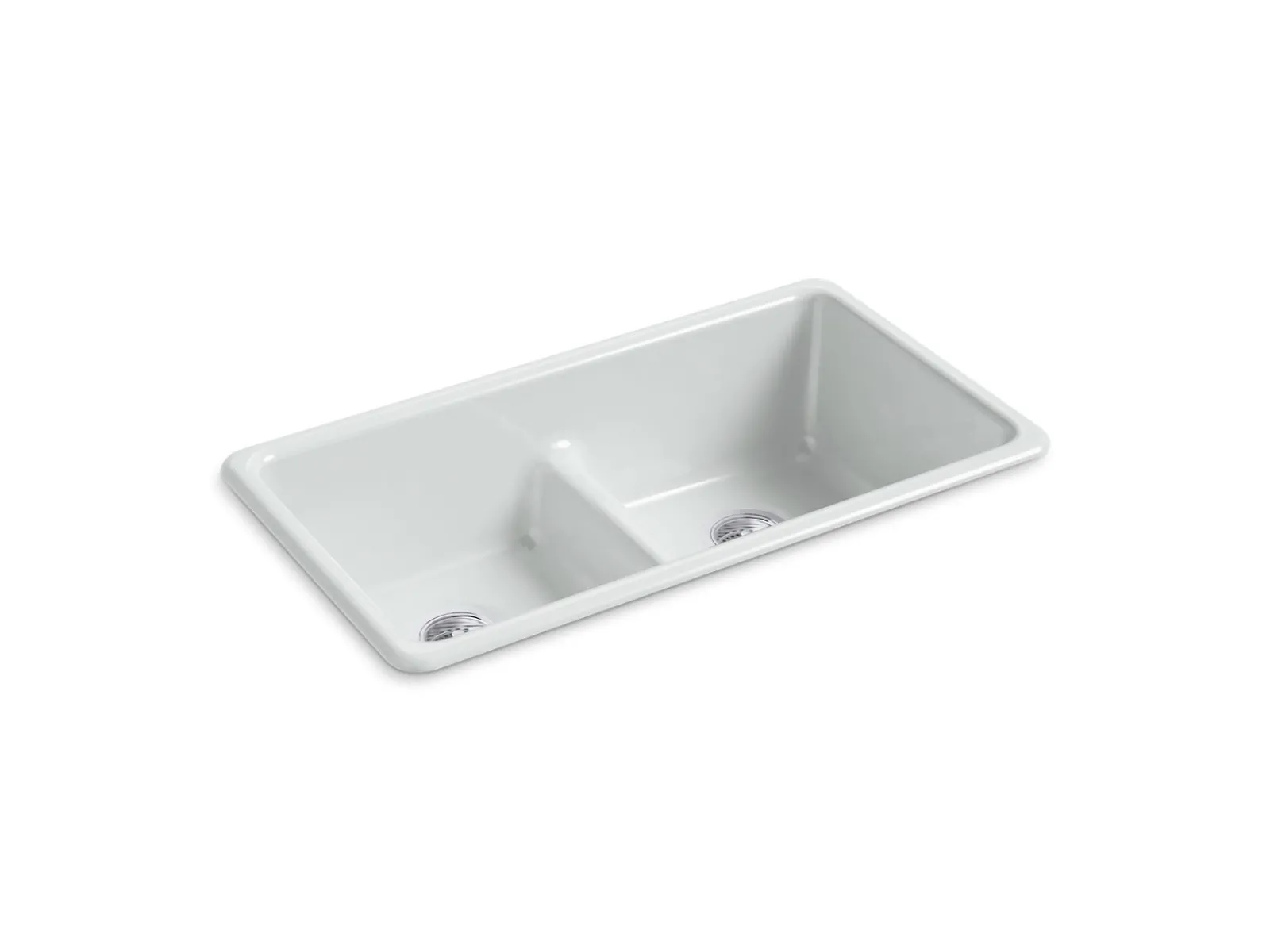 Smart Divide® 33" top-/undermount double-bowl kitchen sink^Kohler Hot