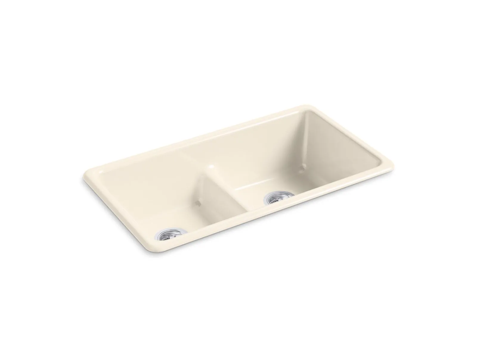 Smart Divide® 33" top-/undermount double-bowl kitchen sink^Kohler Hot