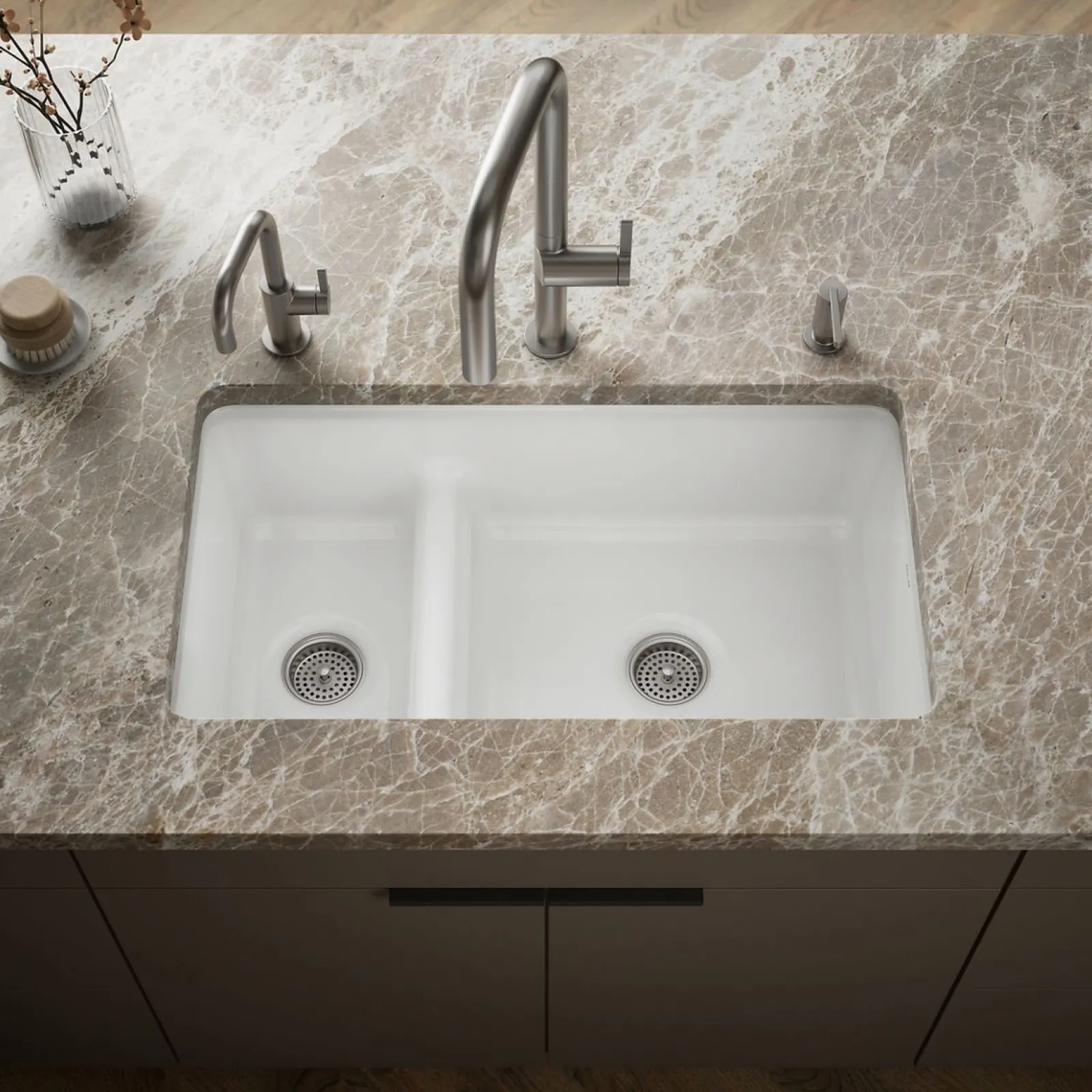 Smart Divide® 33" top-/undermount double-bowl kitchen sink^Kohler Outlet